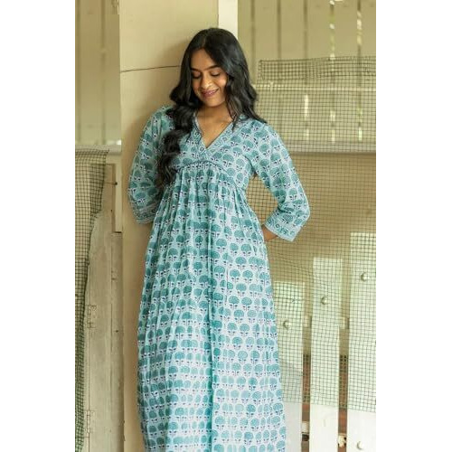 Fabnex Cottan Regular Women Kurta Set (K-81-Blue-2Xl_Blue