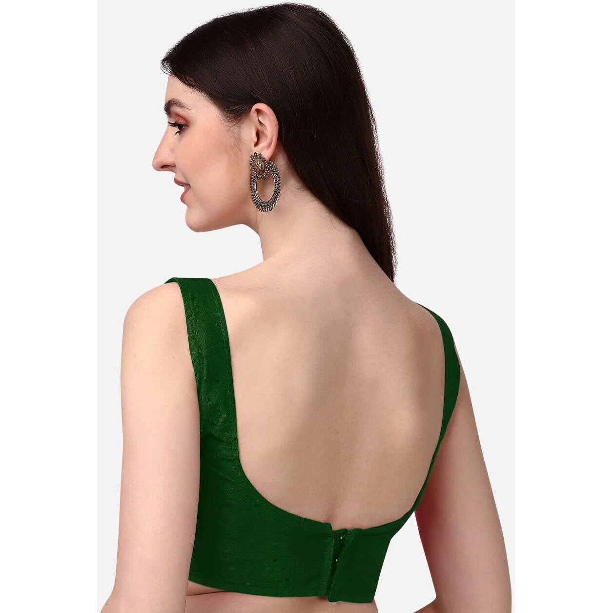 Vihu Fashion Plain Sleeveless Pattern Readymade Blouse U Neck Choli