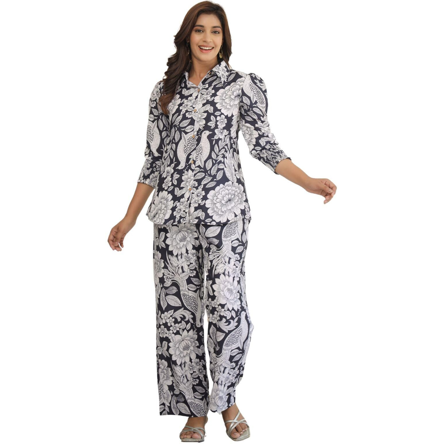 Greciilooks Women's Rayon Printed Classic Kurta Set (Gl-W2176&Tr1142_Black_2Xl)