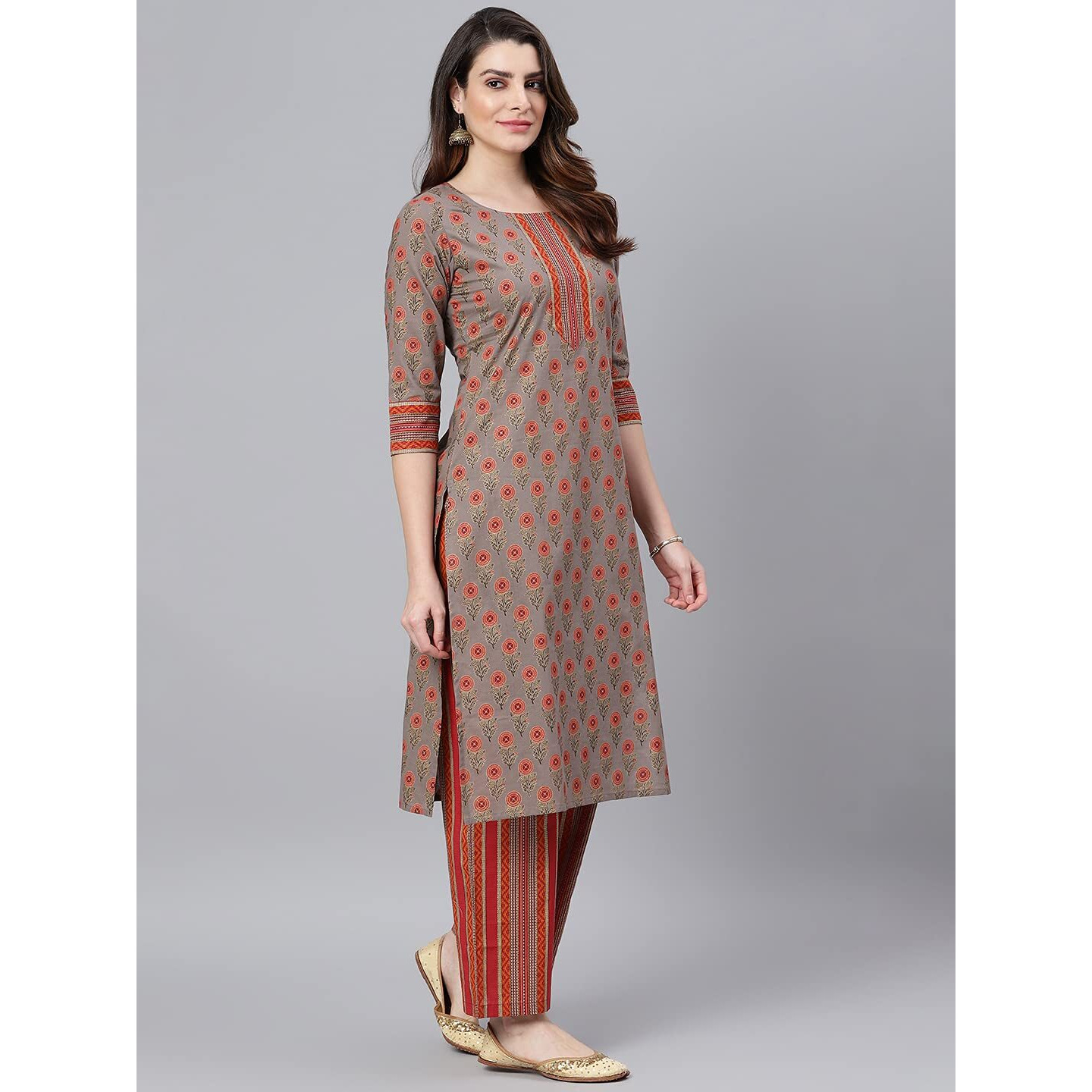 Idalia Blue And White Cotton Night Suit For Women