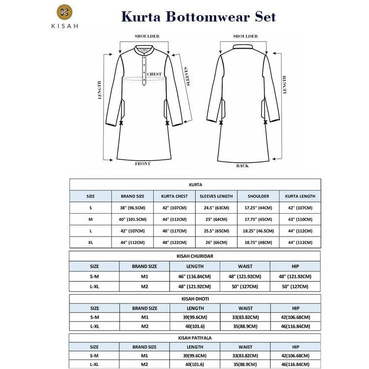 Kisah Men's Kurta Churidar Set, Multi Pure Cotton, Printed Regular Fit Mandarin Collar Long Sleeves (Medium) Multicolour