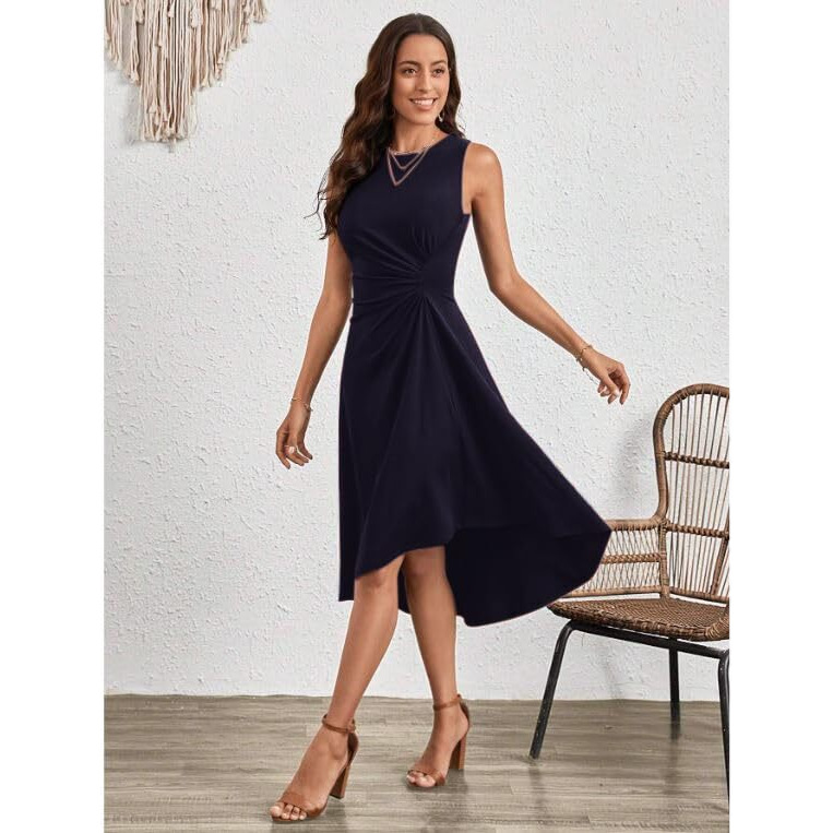 Oomph Women's Western & Fusion Wear Stetchable Party Dress For Women, Blue - Md976
