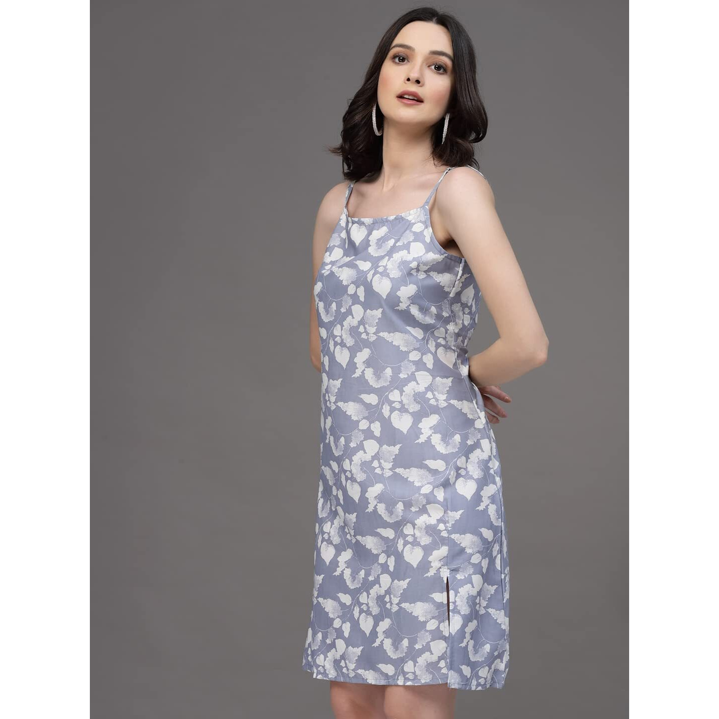 Oomph Women's Crepe A-Line Mini Dress (Md654_Light Blue 10