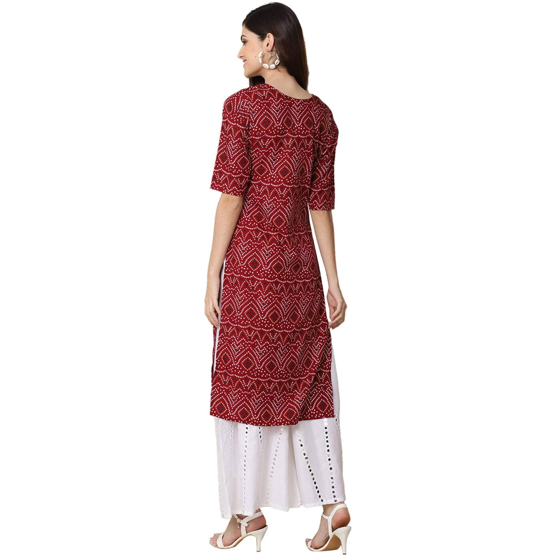 Pinkmint Women's Crepe Digital Print Straight Kurta [Pack Of 6] Multicolour