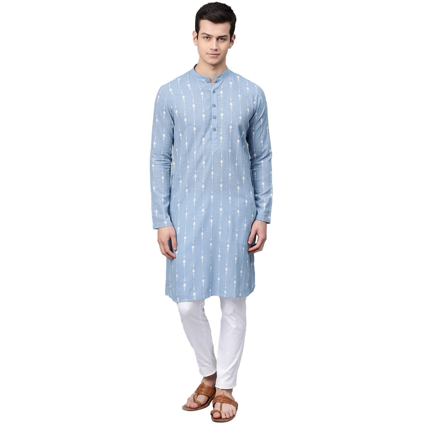 See Designs Blue Printed Straight Kurta_Sdmdwkt833S