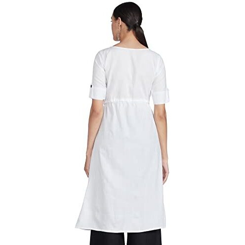 Dhruvi Trendz Womens Slub Rayon Women Casual Kurti Regular Fit Anarkali (Dt-K2469_White_3Xl)