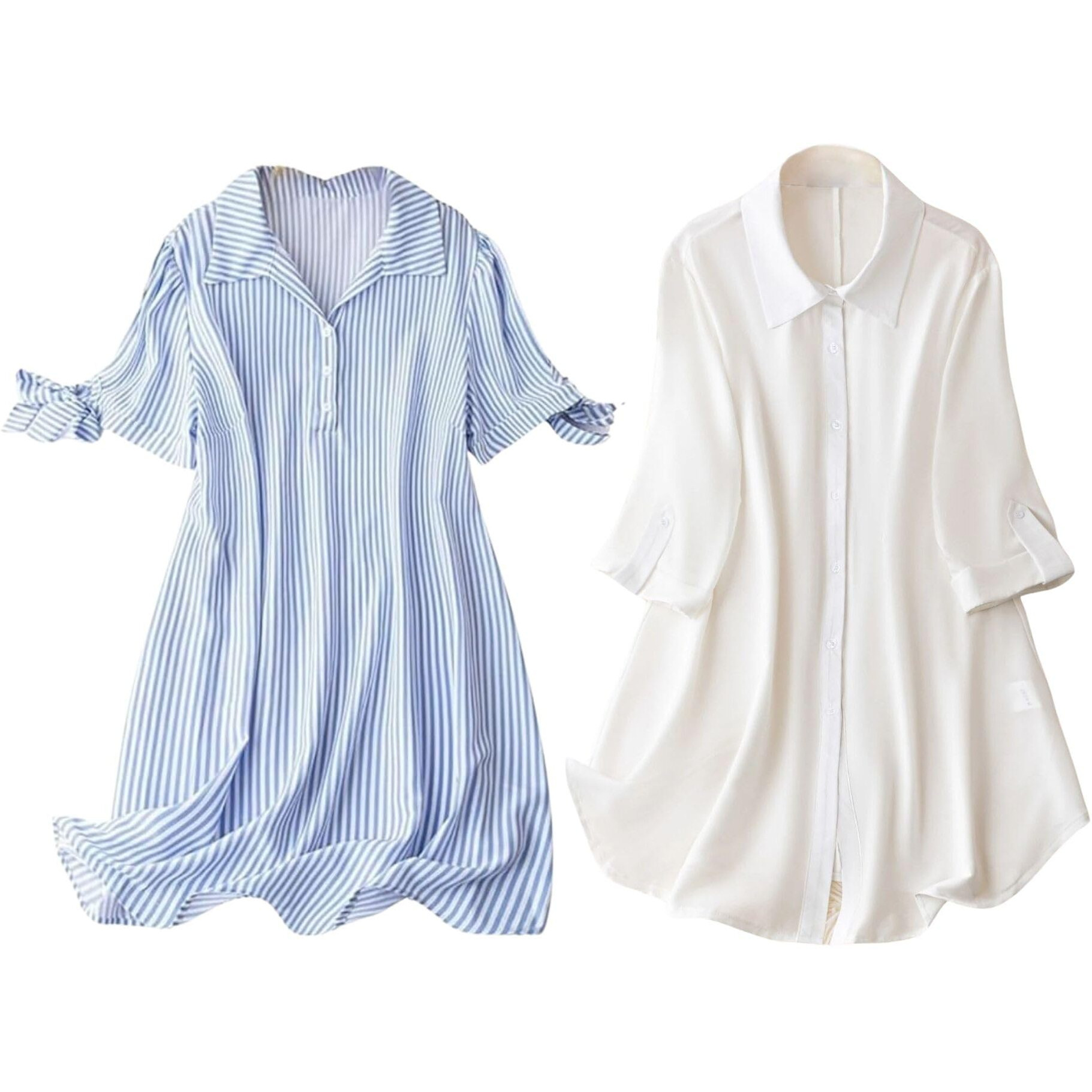 Leriya Fashion Rayon Women Above The Knee Western Dress (Lf-Wd1099&Wd1143_White&Blue