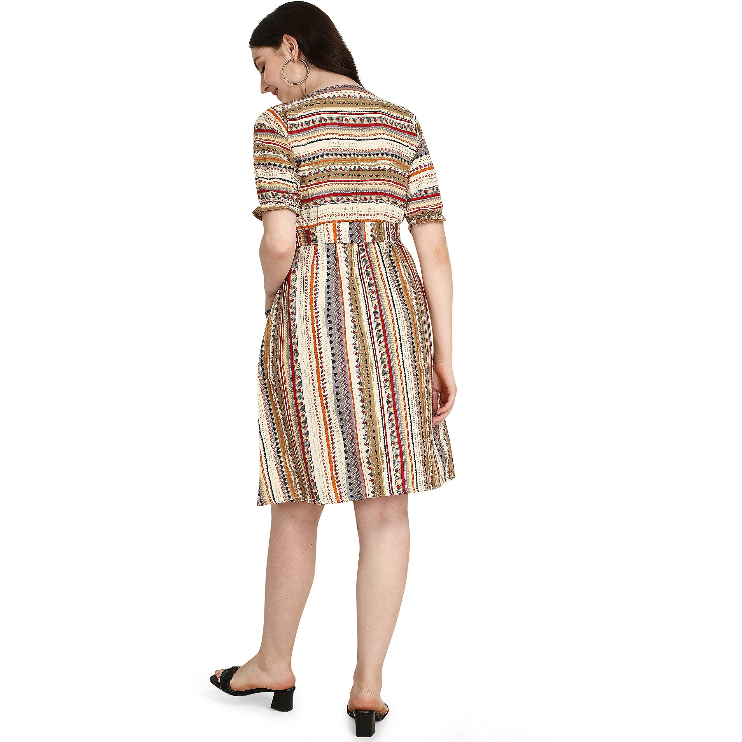 Om Sai Latest Creation Rayon Printed Fully Stitched Straight Kurti For Women & Girls On Jeans Palazzo Or Skirt (Plus Size Upto 2Xl)-(Grey) (Beige, Small)