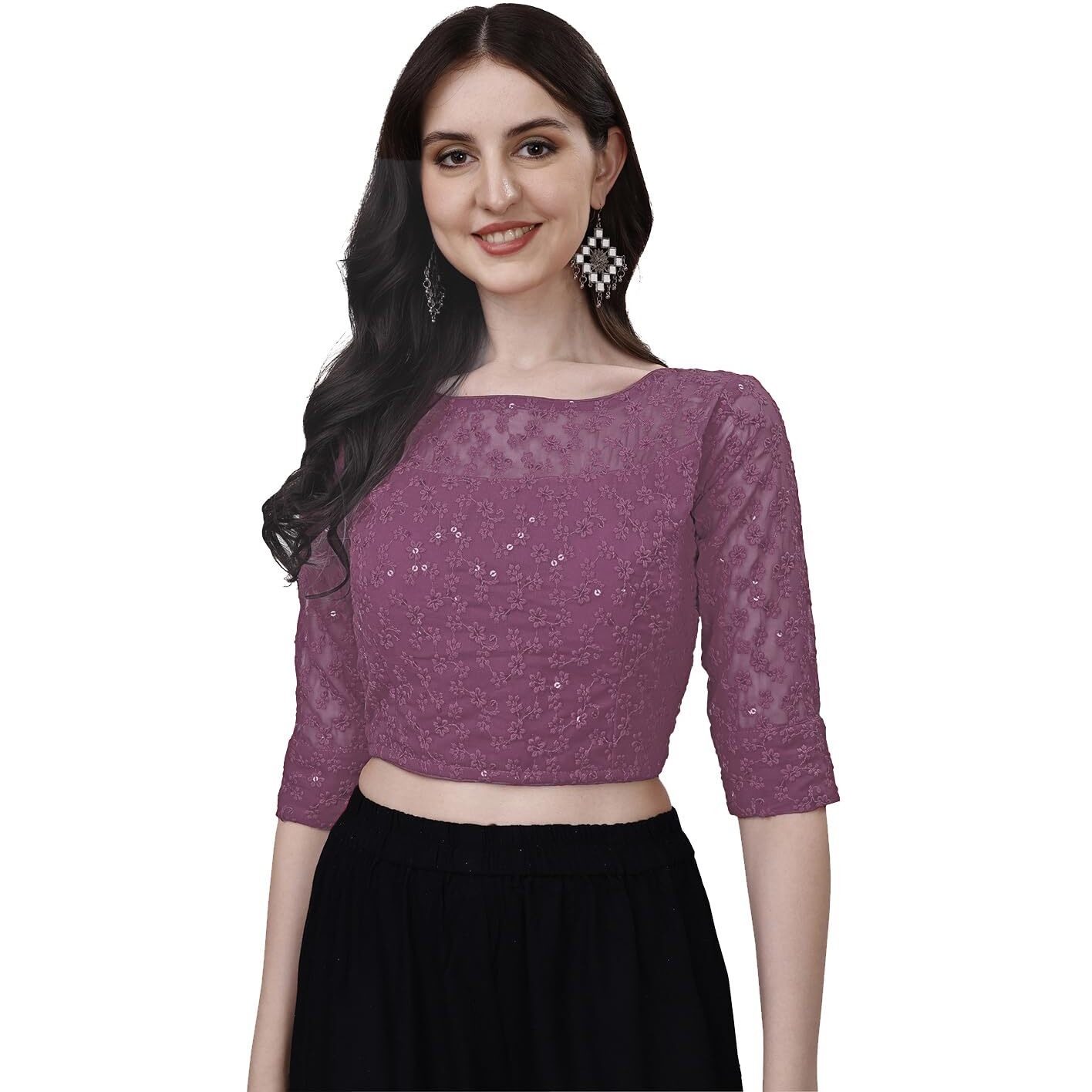 Pujia Mills Blouse For Women Blouse Readymade Stylish Design Blouses For Women Readymade Blouse For Women Stylish Fancy Blouse Stitched Blouse For Women Saree Blouse Onion Color Blouse Readymade