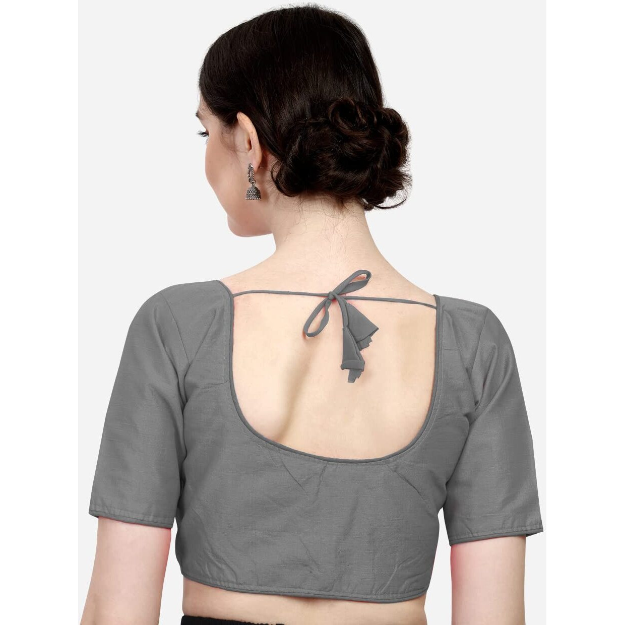 Pujia Mills Women's Soft Silk Multicolor 3/4 Sleeves Readymade Saree Blouse