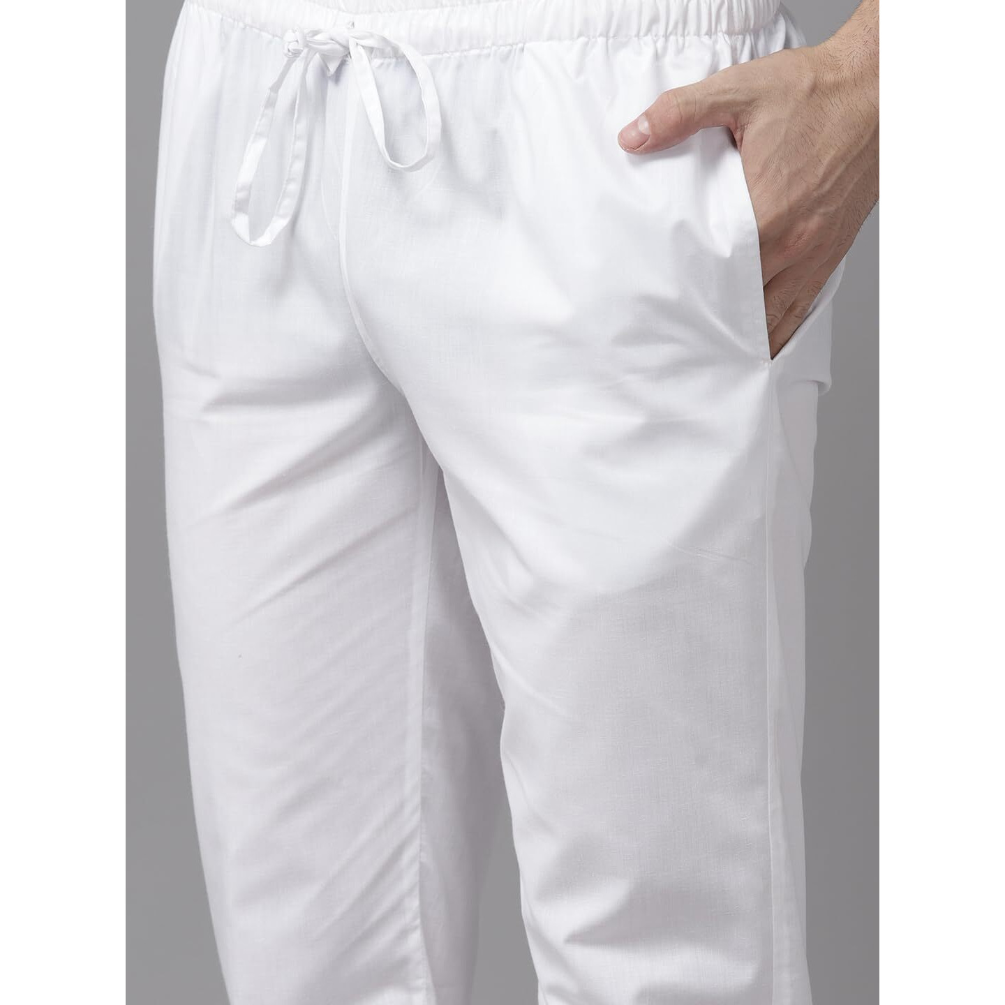 See Designs White Cotton Regular Fit Embroidered Kurta Set Mandarin Collar Long Sleeves_Sdmekt126001M