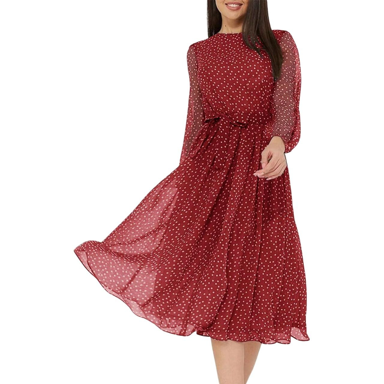 Litzo Western Dresses For Women (L-12-S) Red