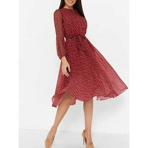 Litzo Western Dresses For Women (L-12-S) Red