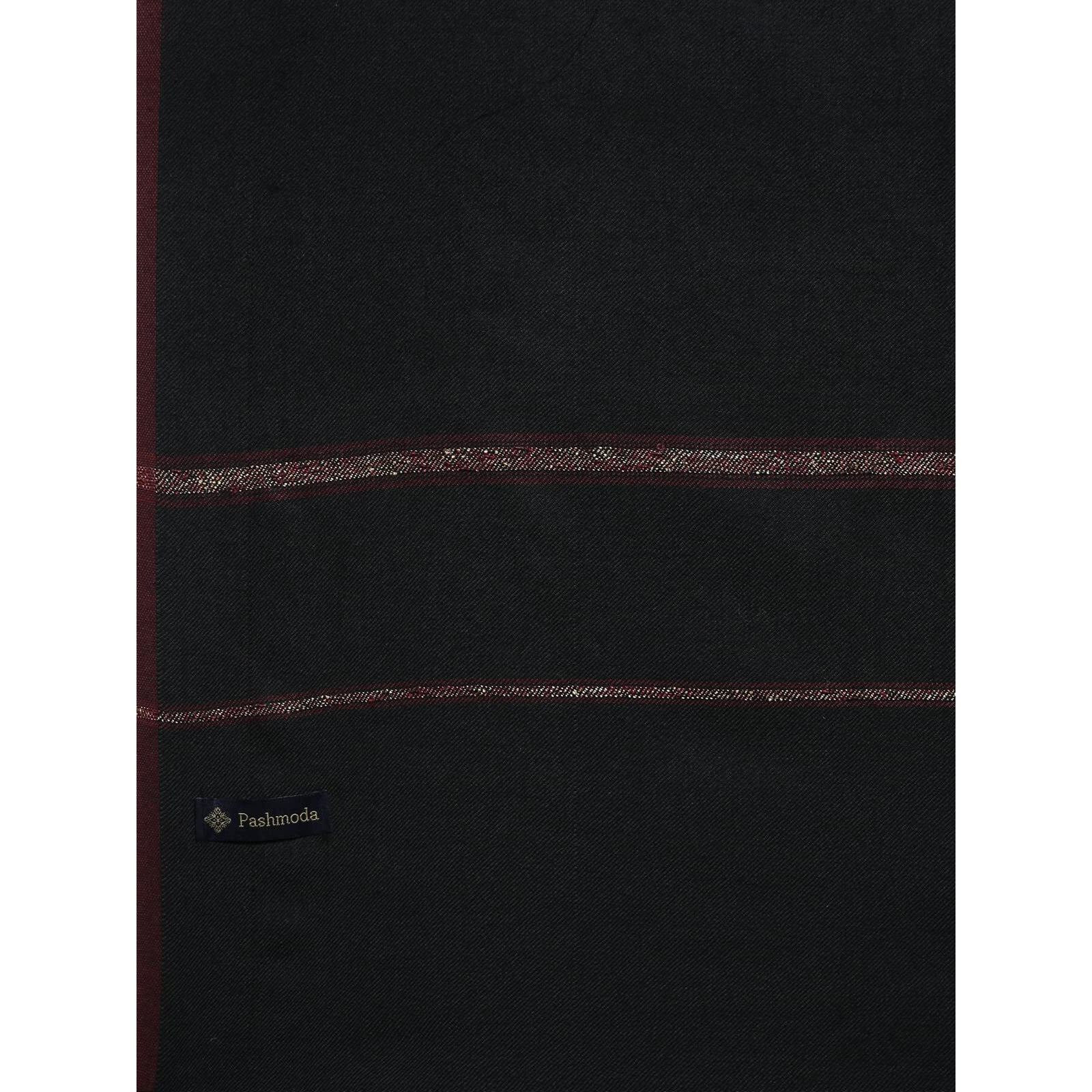 Pashmoda Men Farhat Woven Design Shawl (Size 123X266 Cms, Black Color)