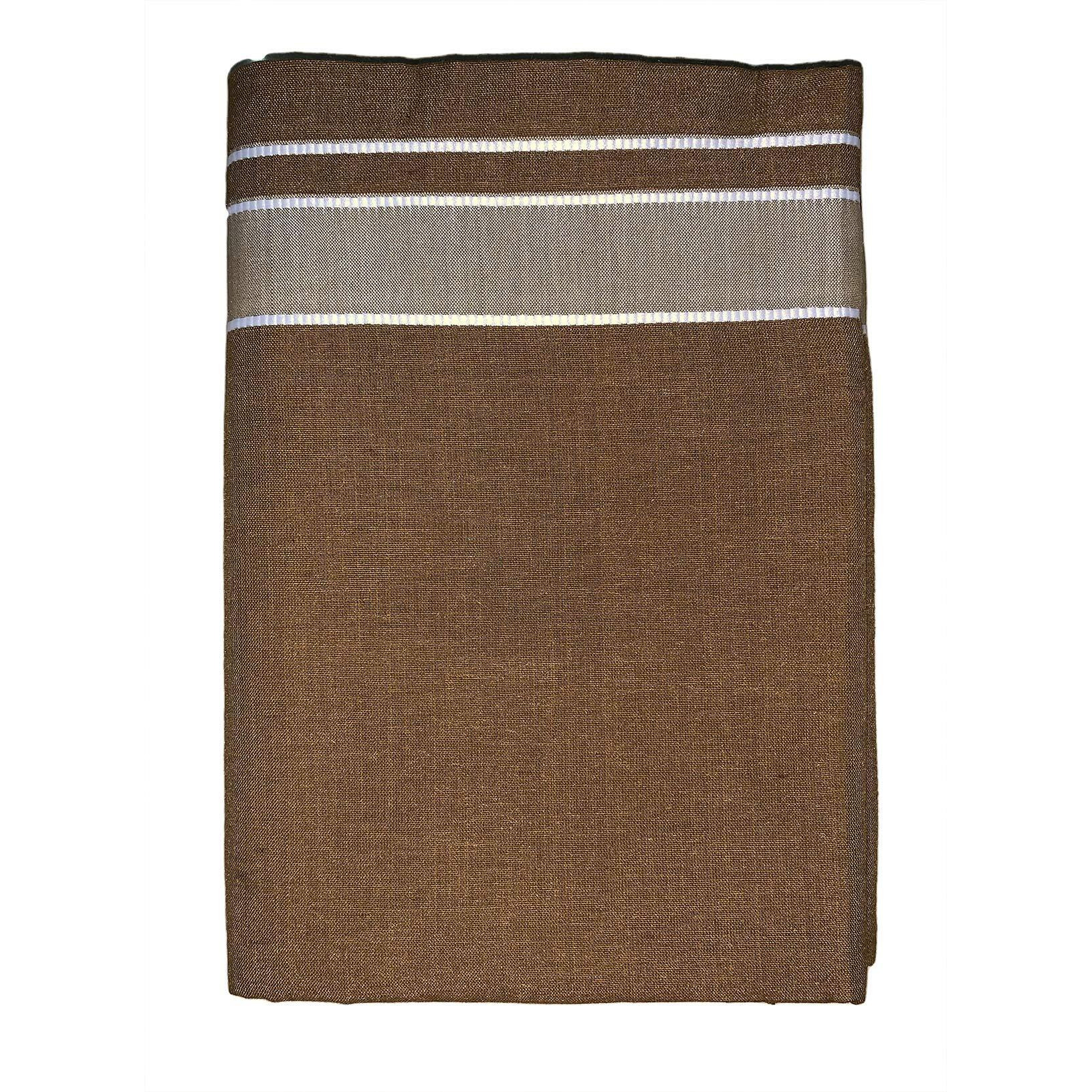 Prakasam Cotton Men's Single Kerala Colour Dhoti (1.28X1.95 Mtrs) - Brown Pondu