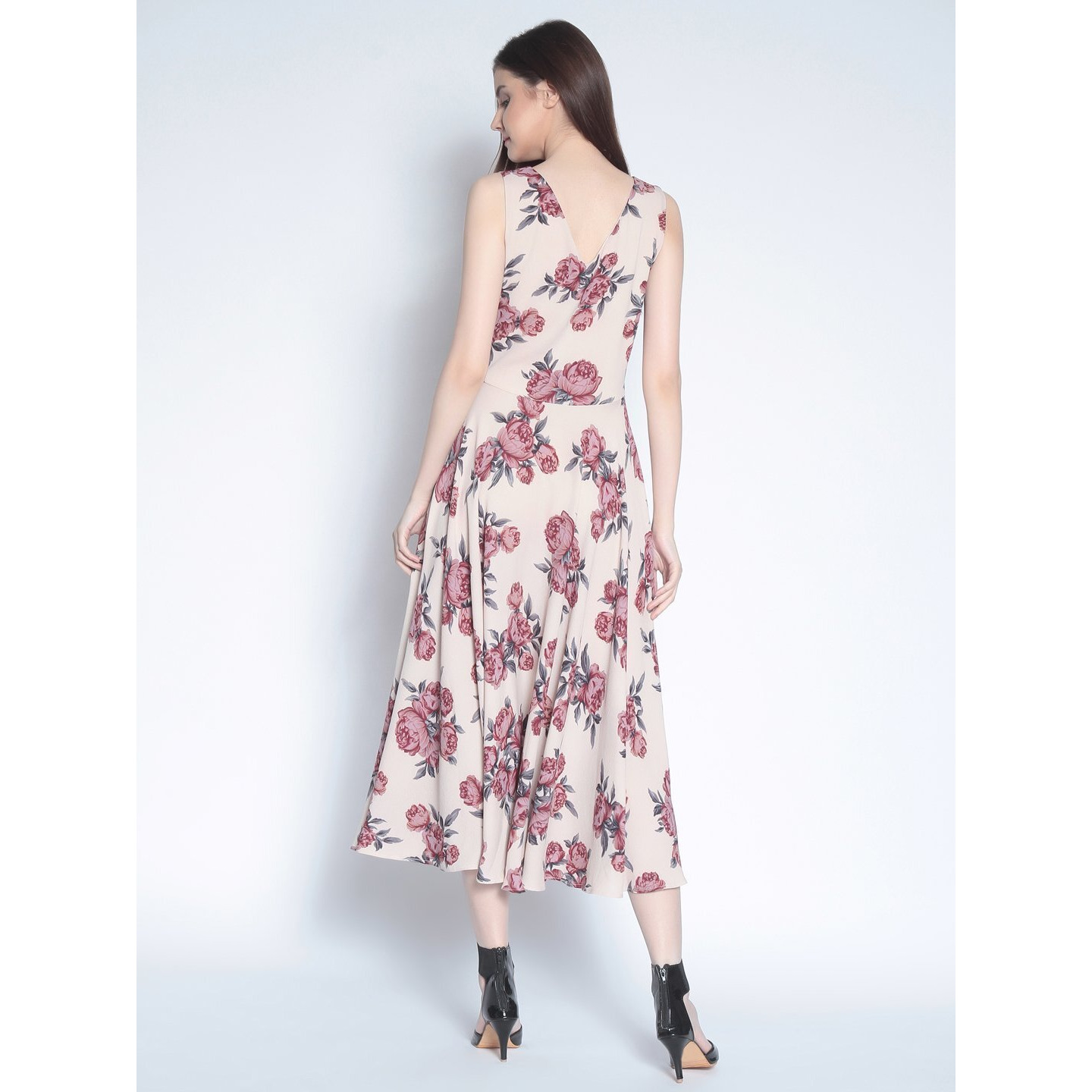 Rare Women's Standard Length Casual Dress (Ep3149B-S_Beige_Small_Beige_S)