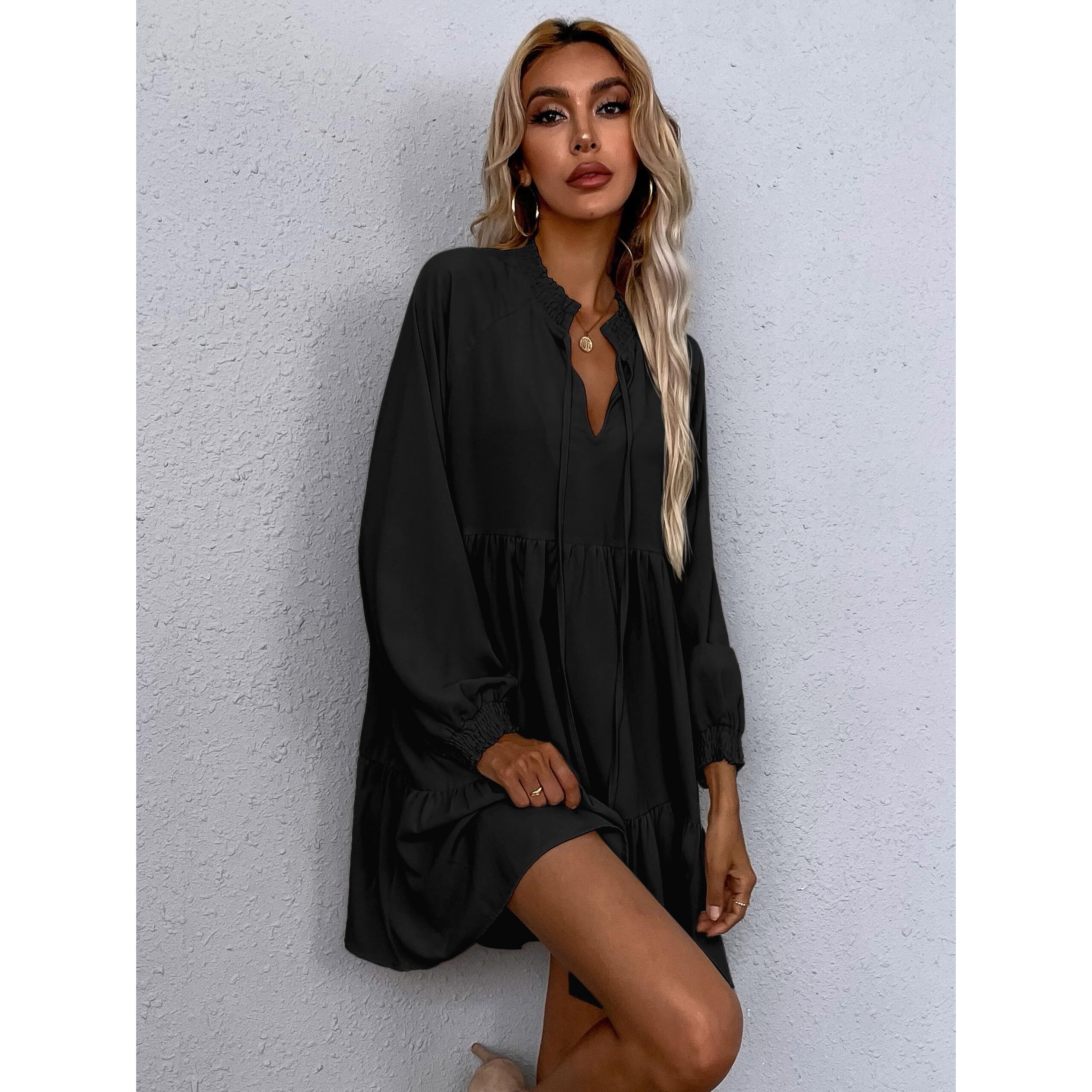 Rare Women's Regular Fit Dress (Ep8027_Black S)