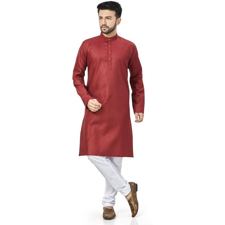 Be Active Men's Solid Red Kurta Set || Men Kurta Pajama || Men Kurta Pajama Set || Kurta Pajama For Men (N-Rfsk0001 9 Set Xl)