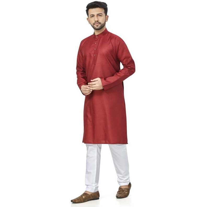 Be Active Men's Solid Red Kurta Set || Men Kurta Pajama || Men Kurta Pajama Set || Kurta Pajama For Men (N-Rfsk0001 9 Set Xl)