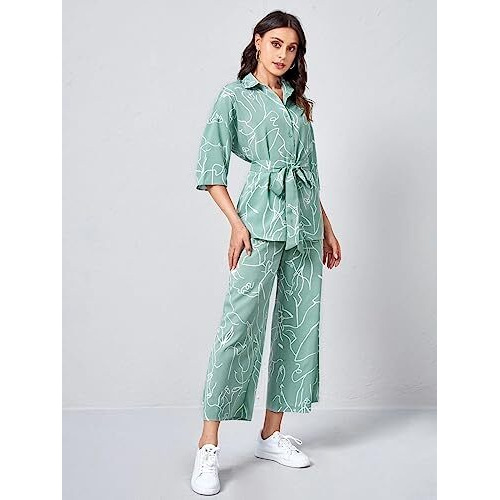 Dhruvi Trendz Womens Rayon Co-Ord Set Regular Fit Relaxed Night Dress (Dt-W1697&Tr793_Green_Xl), X-Large