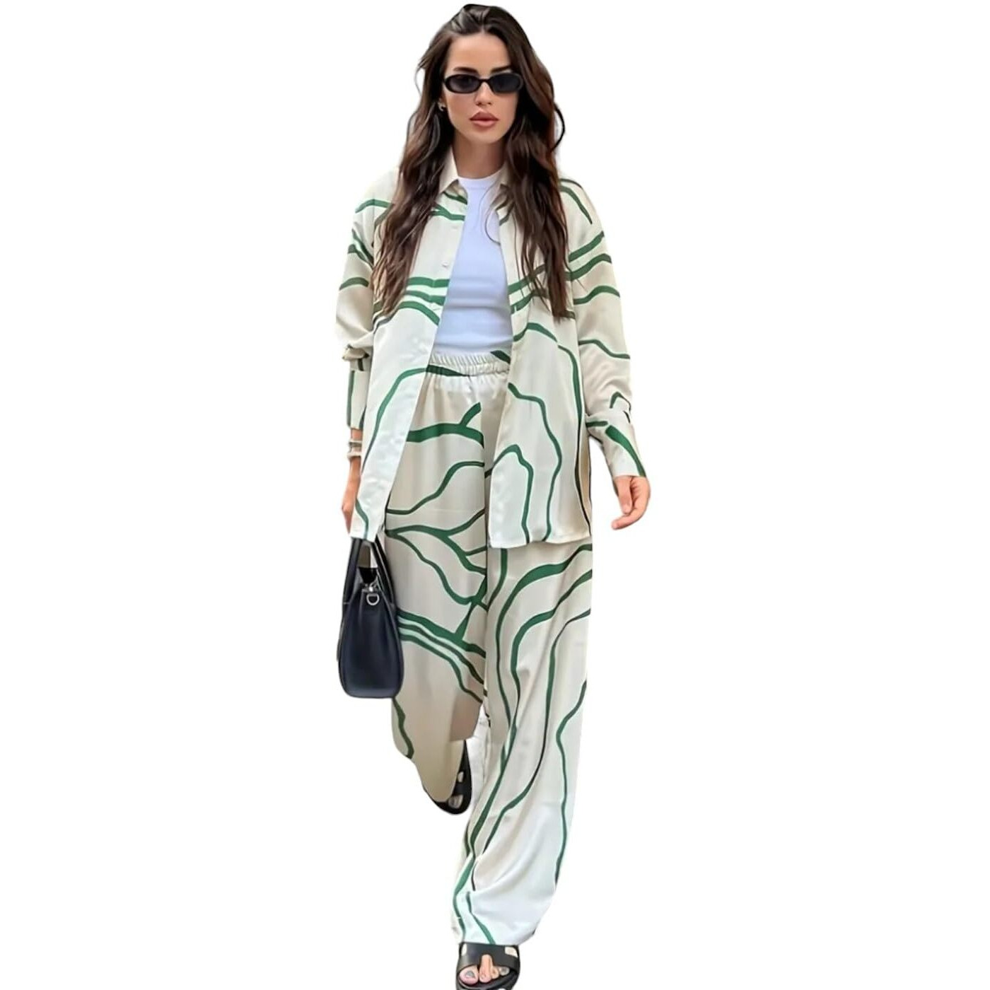 Gufrina Trendy Women's Full Sleeve Cuff Shirt Collar Co-Ords Set With Fort Open Top - Stylish And Comfortable (White Xxl)