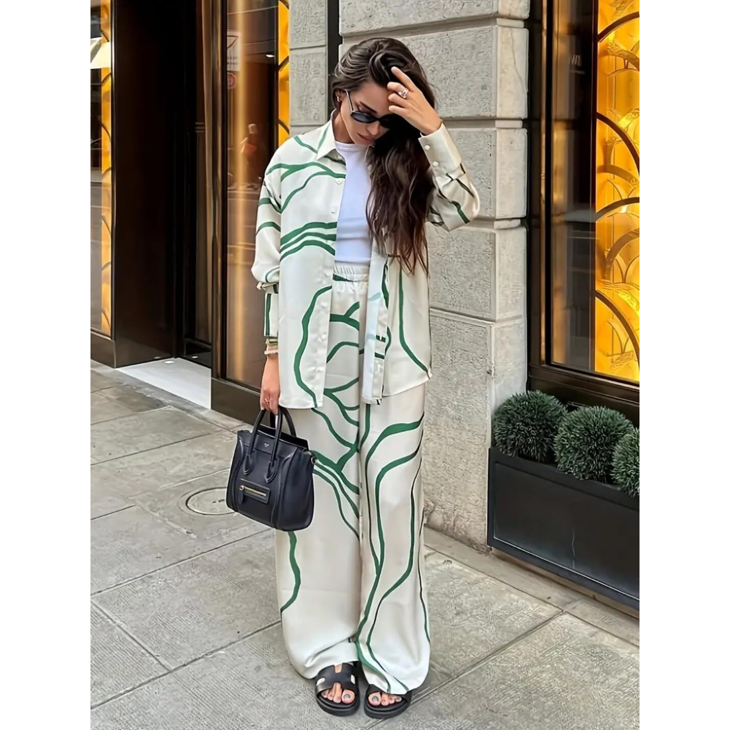 Gufrina Trendy Women's Full Sleeve Cuff Shirt Collar Co-Ords Set With Fort Open Top - Stylish And Comfortable (White Xxl)