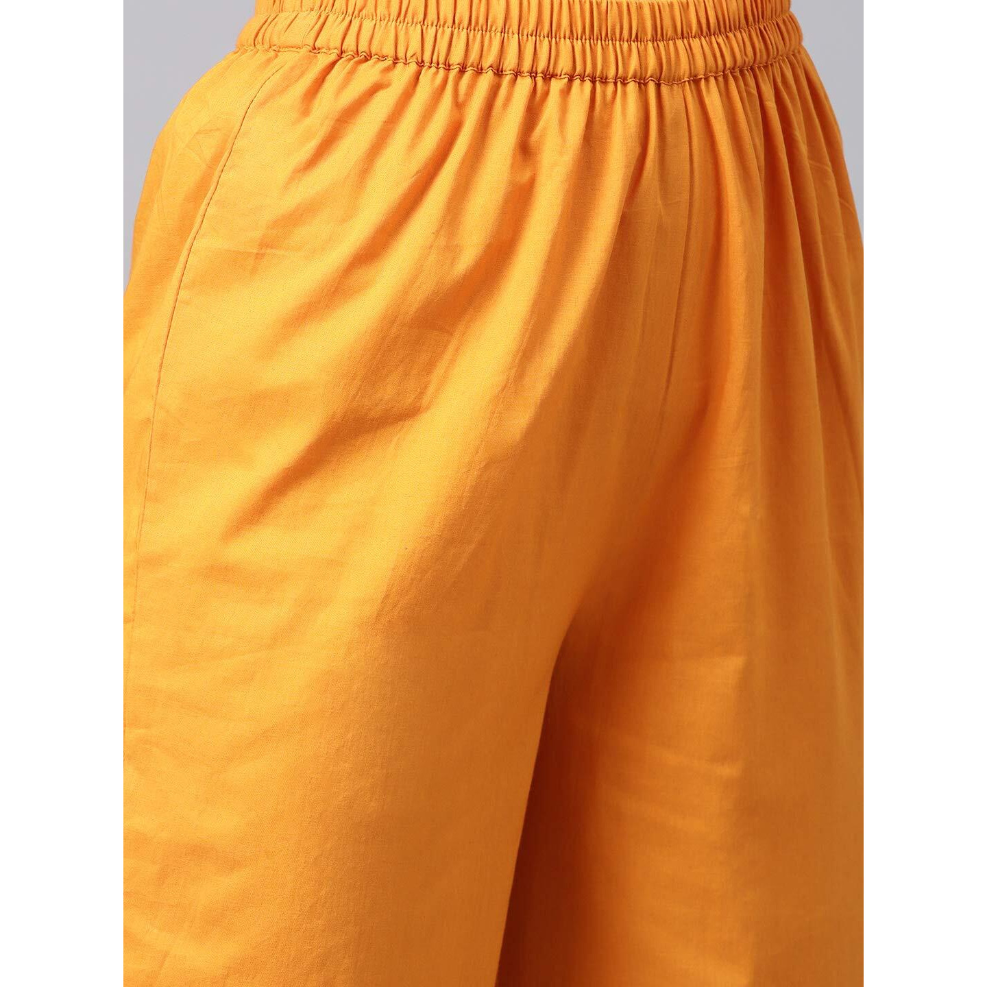 Idalia Women's Pink Rayon Kurta With Mustard Cotton Pants (Pink, Xl)