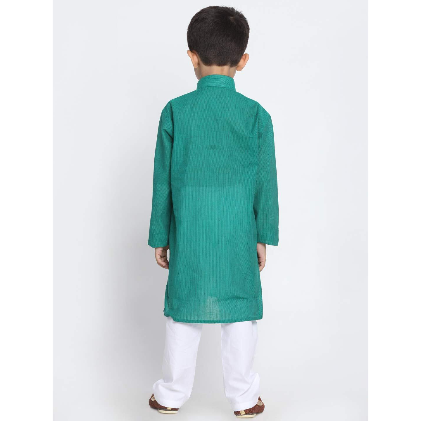 Jbn Creation Boys' Teal Green And White Pure Cotton Kurta Pyjama Set_Jbnbk070Gnnpwh_32L