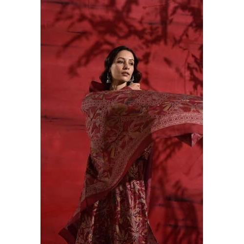 Lookmark Kurta Set A Melody Of Prints And Patterns Step Into Style With Our Stunning Collection Of Printed Kurtis, Pants, And Dupattas Maroon