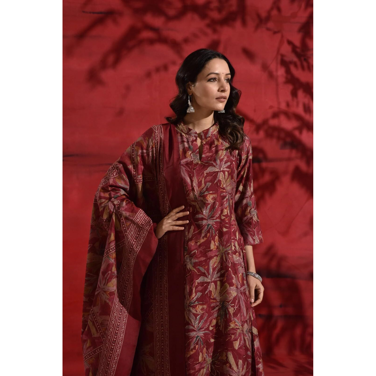 Lookmark Kurta Set A Melody Of Prints And Patterns Step Into Style With Our Stunning Collection Of Printed Kurtis, Pants, And Dupattas Maroon