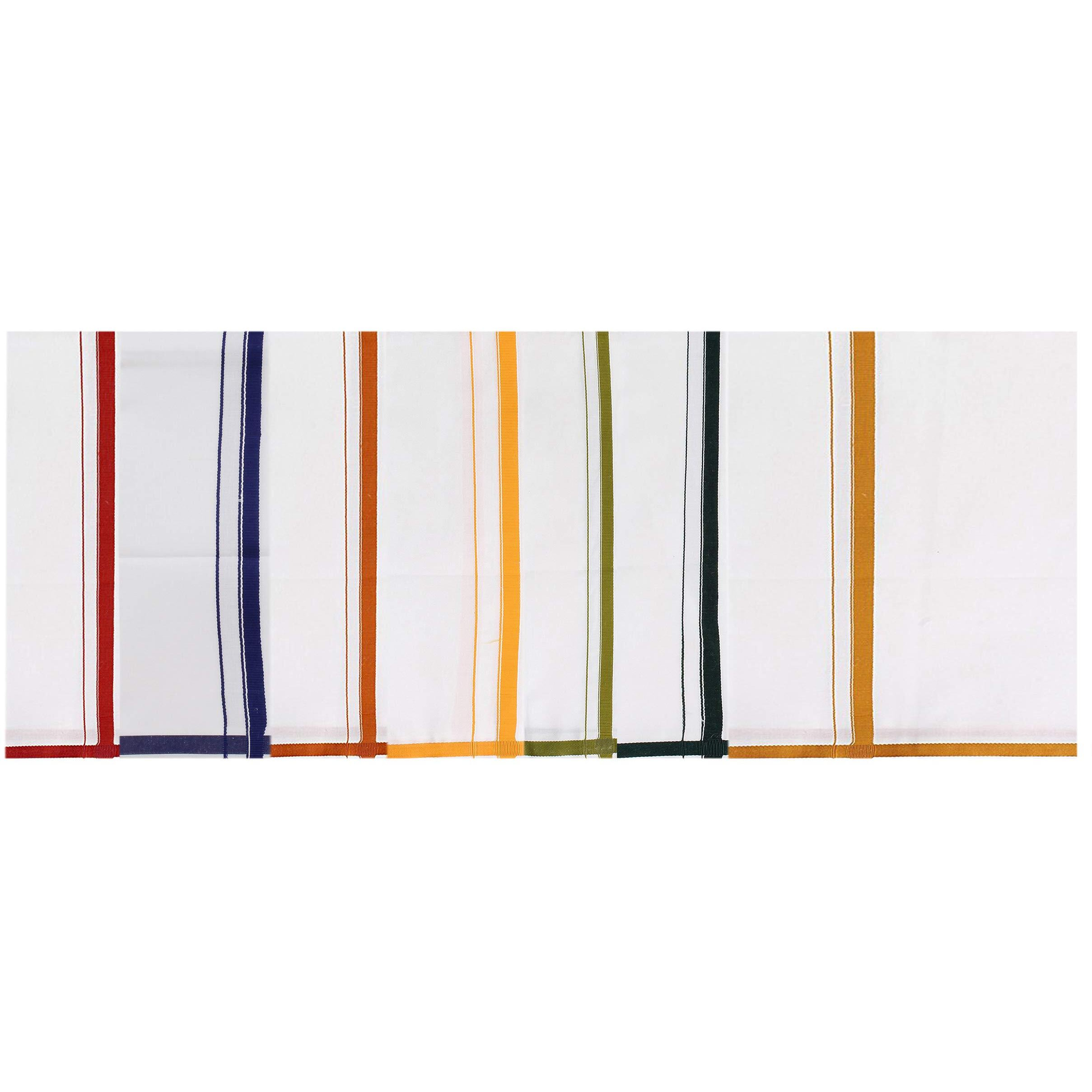 Prakasam Cotton- Mens White Single (1.28X2.00 Mtrs) Dhoti (Pack Of 2 Dhoties)- (Fantacy Hb)