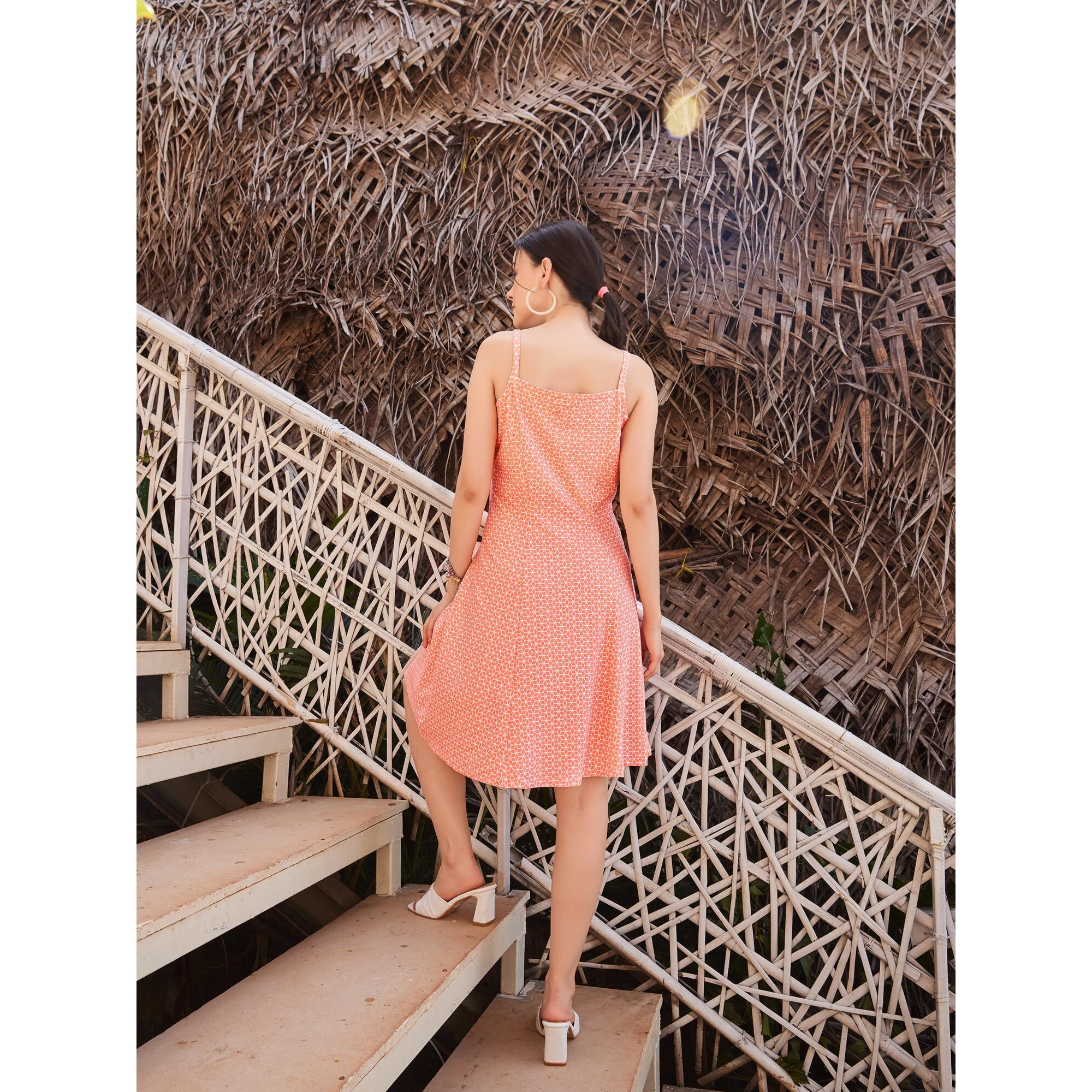Purvaja Womens Fit & Flare Knee Length Dress (Wini-013-Arabic_Pink_Small)