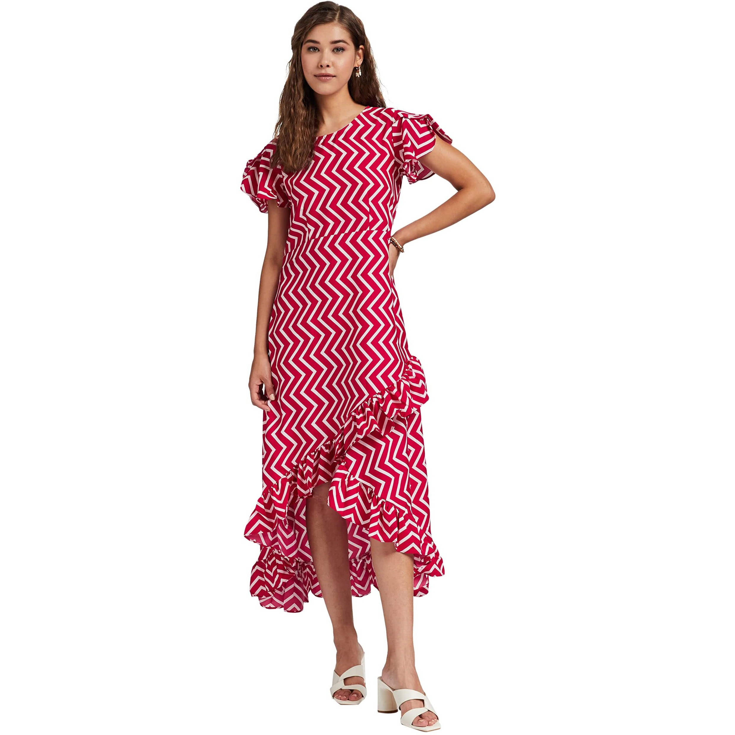 Oomph Dress For Women Stylish| Summer Vacation Style |Floral Print Wrap Maxi |Lightweight Flared Maxi Dress For Casual & Holiday Wear