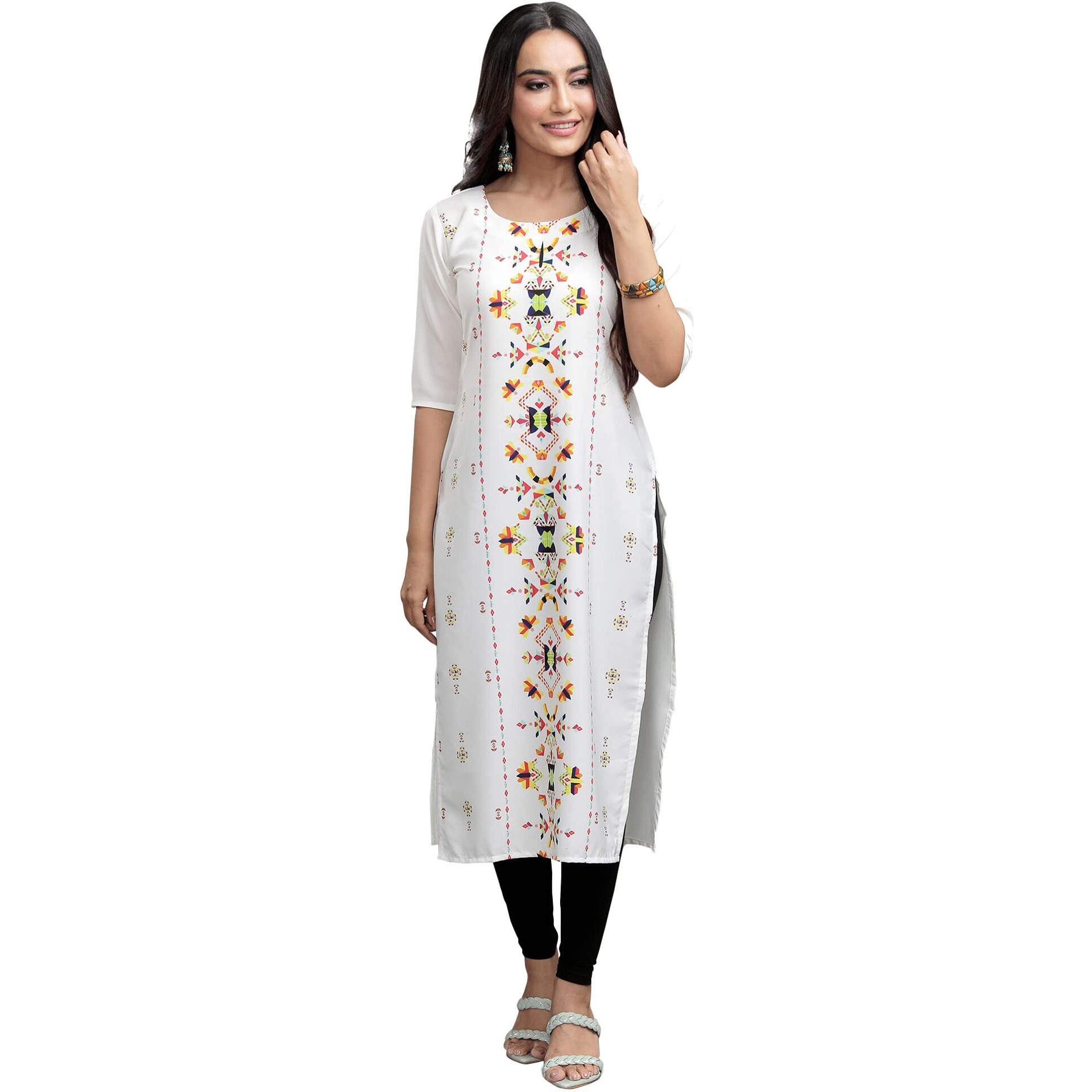 Pinkmint Women's Digital Printed Straight Kurta[Surbhi-530230-L]