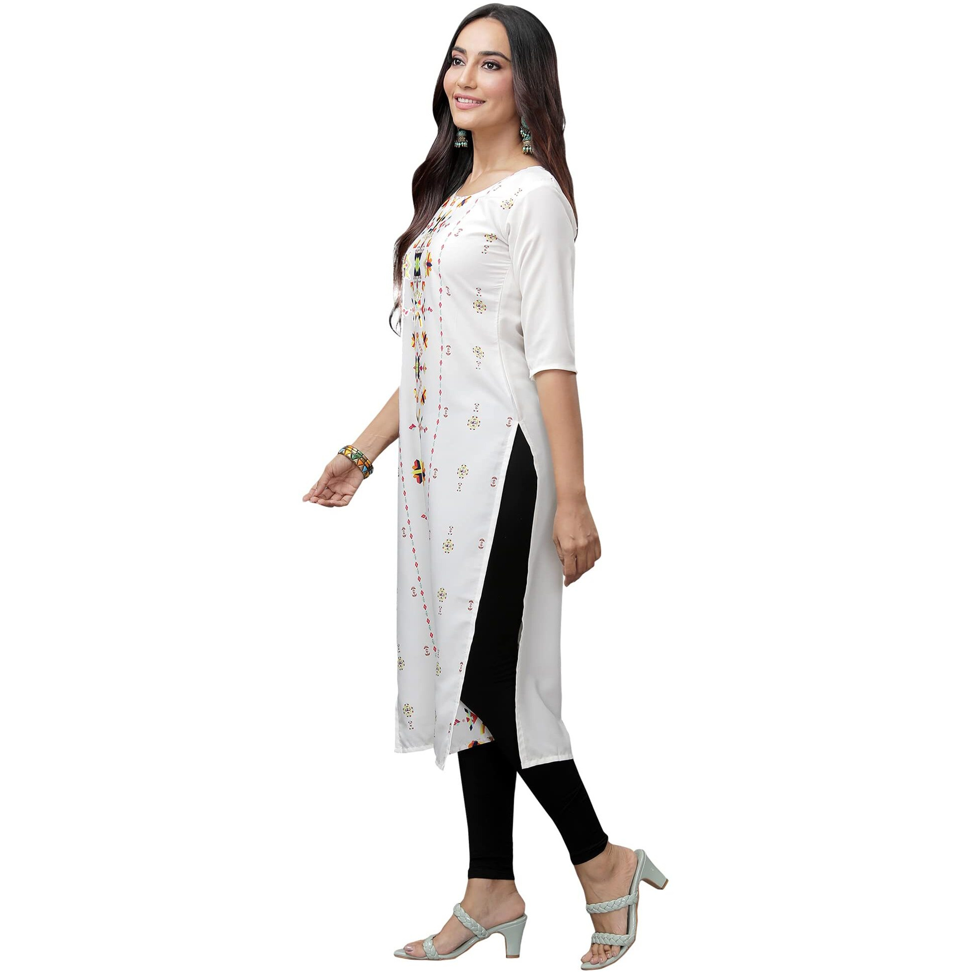Pinkmint Women's Digital Printed Straight Kurta[Surbhi-530230-L]
