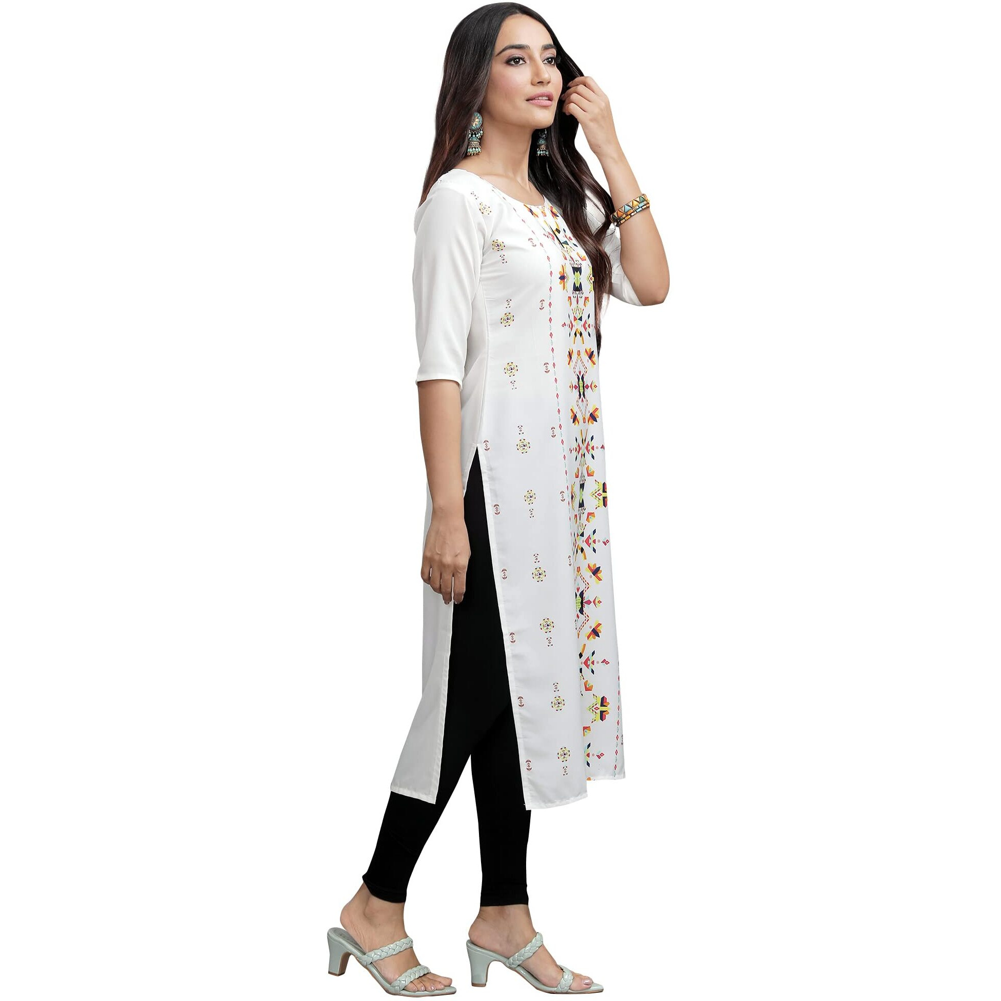 Pinkmint Women's Digital Printed Straight Kurta[Surbhi-530230-L]