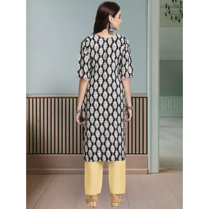 Pinkmint Women's Crepe Printed Kurta And Pant Set (Pack Of 3)