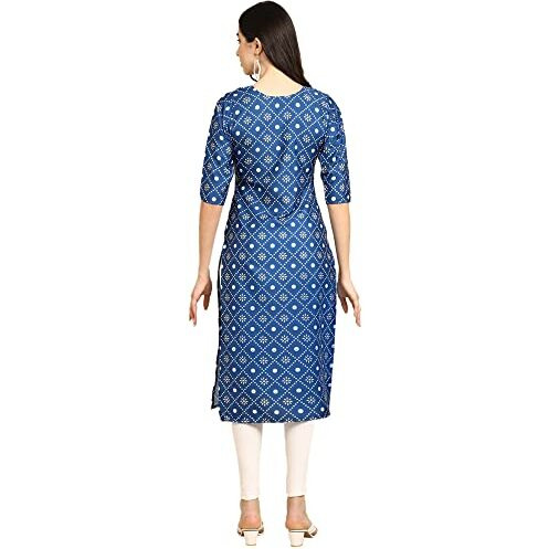 Pinkmint Women's Crepe Digital Print Straight Kurta(Pack Of 6)[Qi-372-353-370-350-354-347-M]