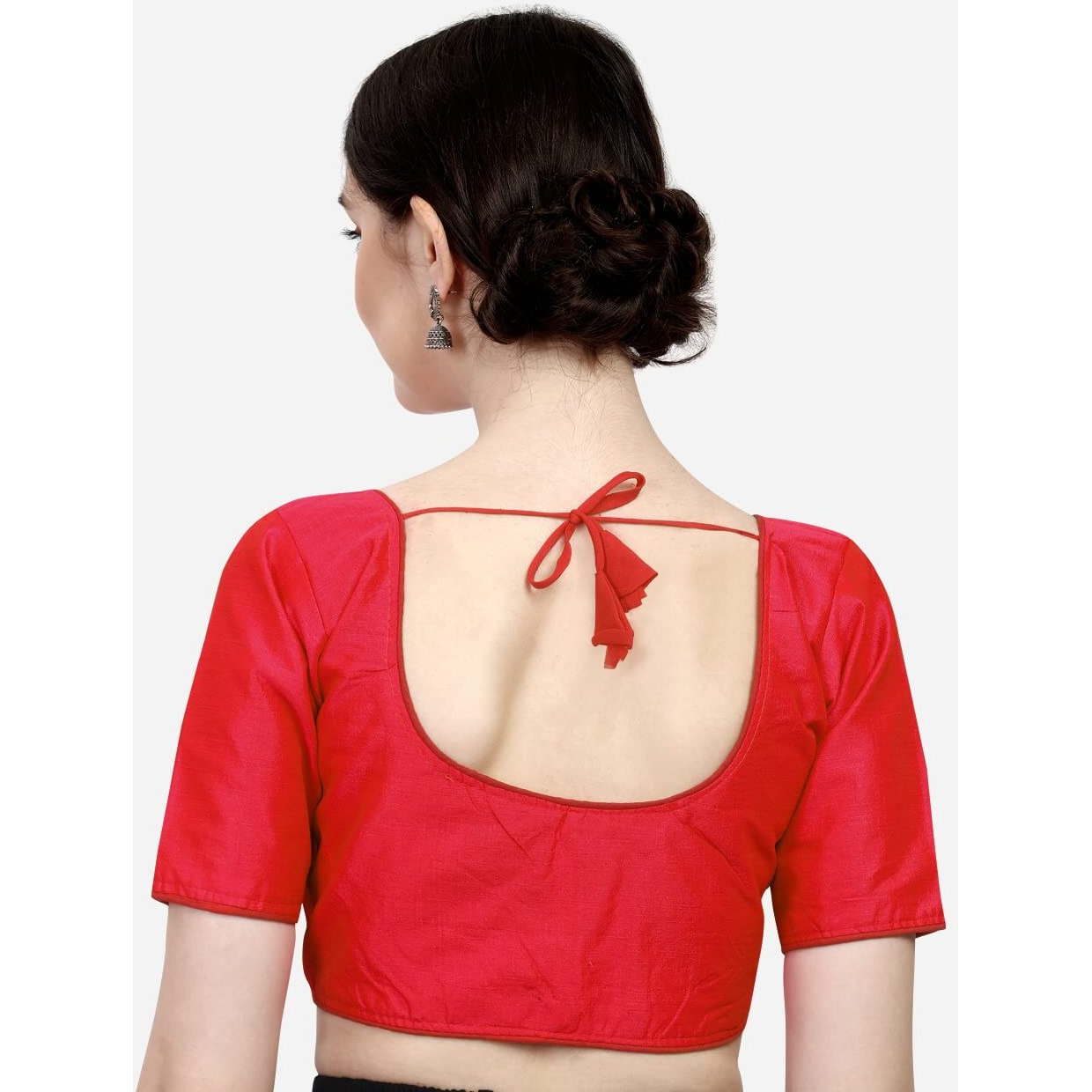Pujia Mills Women's Soft Silk Multicolor 3/4 Sleeves Readymade Saree Blouse