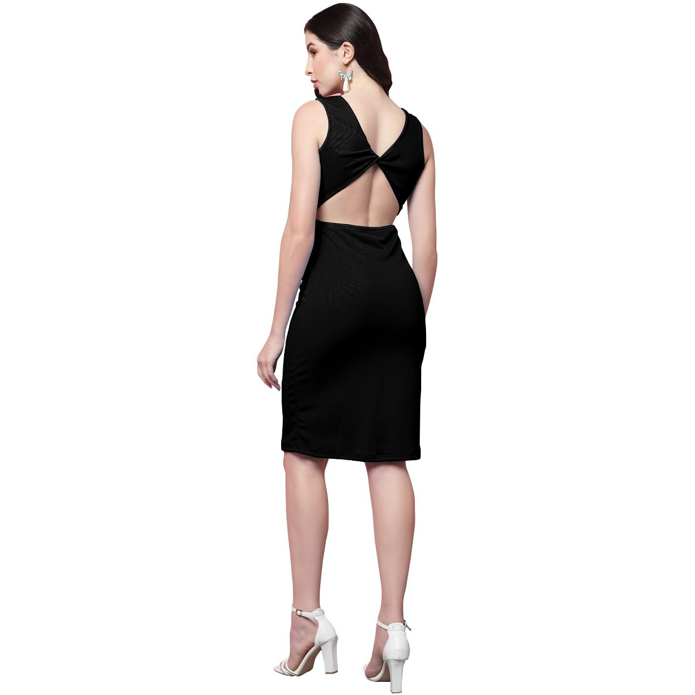 Oomph Women's Western & Fusion Wear Dress For Women, One Piece, Black - Md791