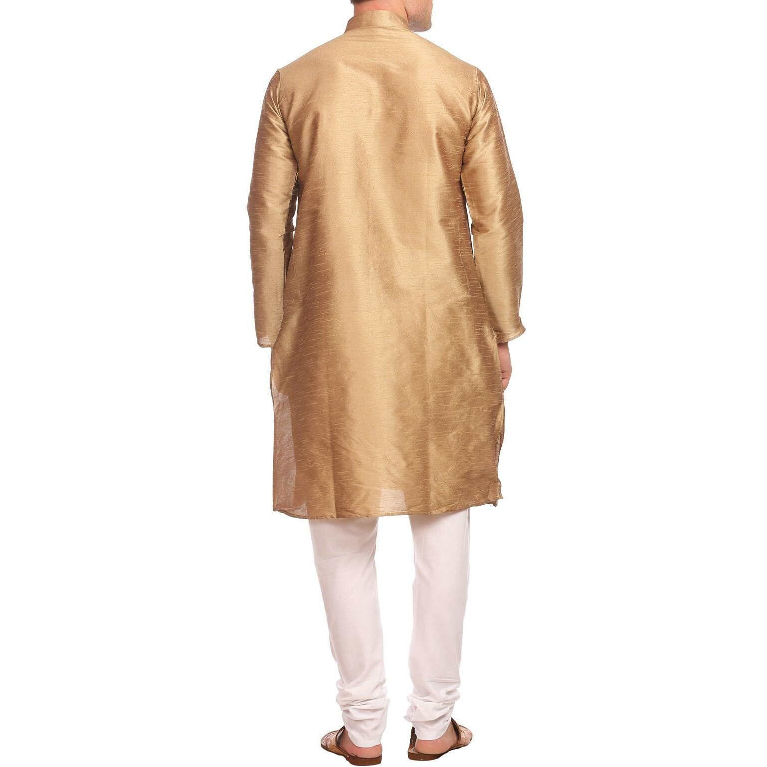 Wintage Men's Banarasi Art Silk Bandhgala Festive And Casual Munga Kurta Churidar Pajama Pyjama
