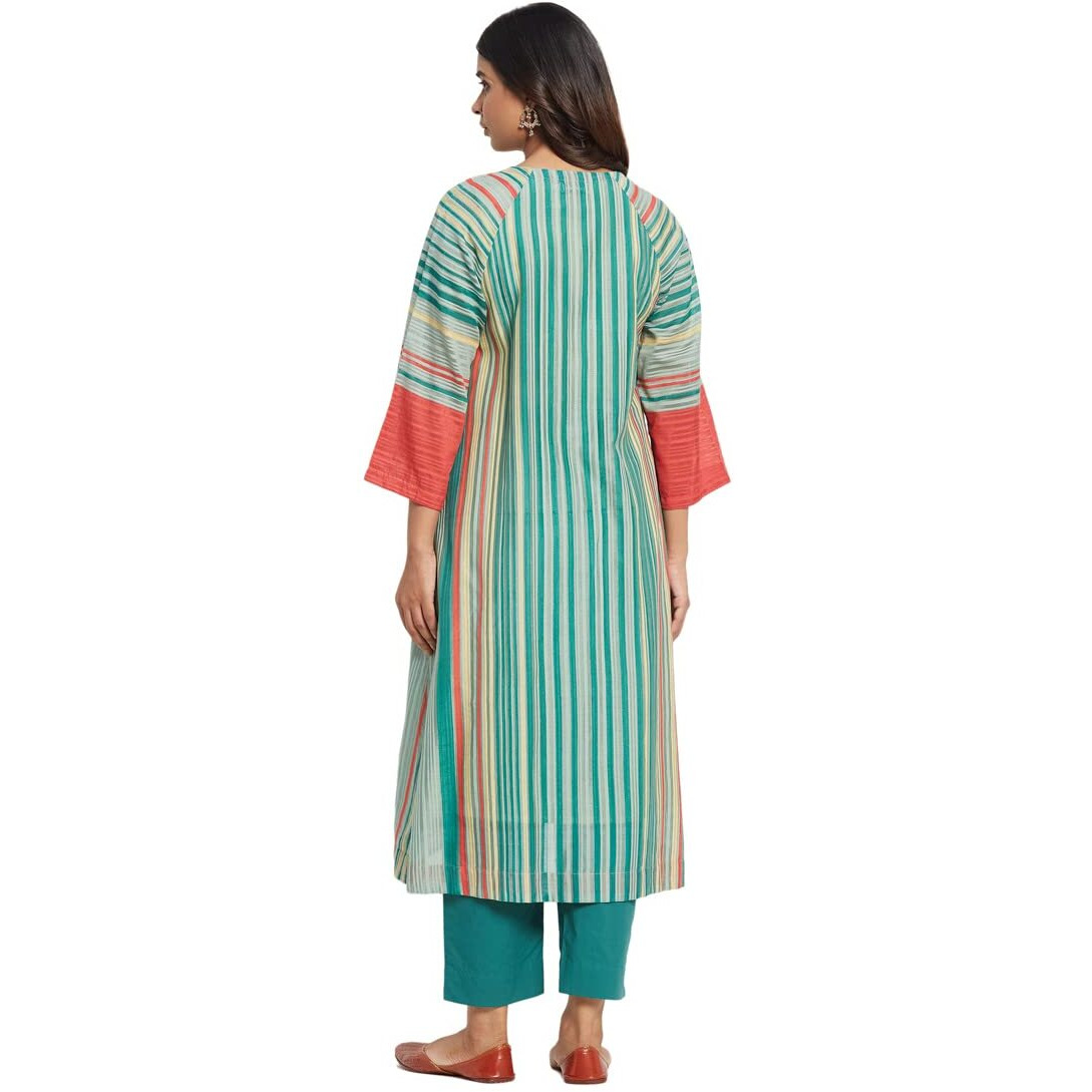 Fabindia Women Silk Printed 2 Piece Kurta Set Cotton_S