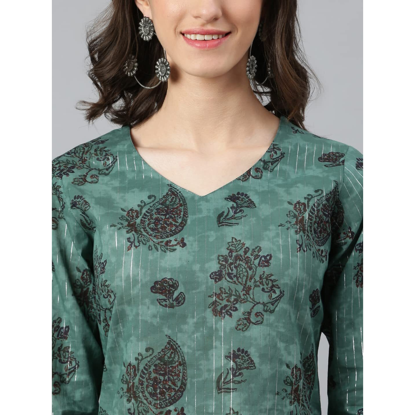 Idalia Green Motifs Printed Kurta