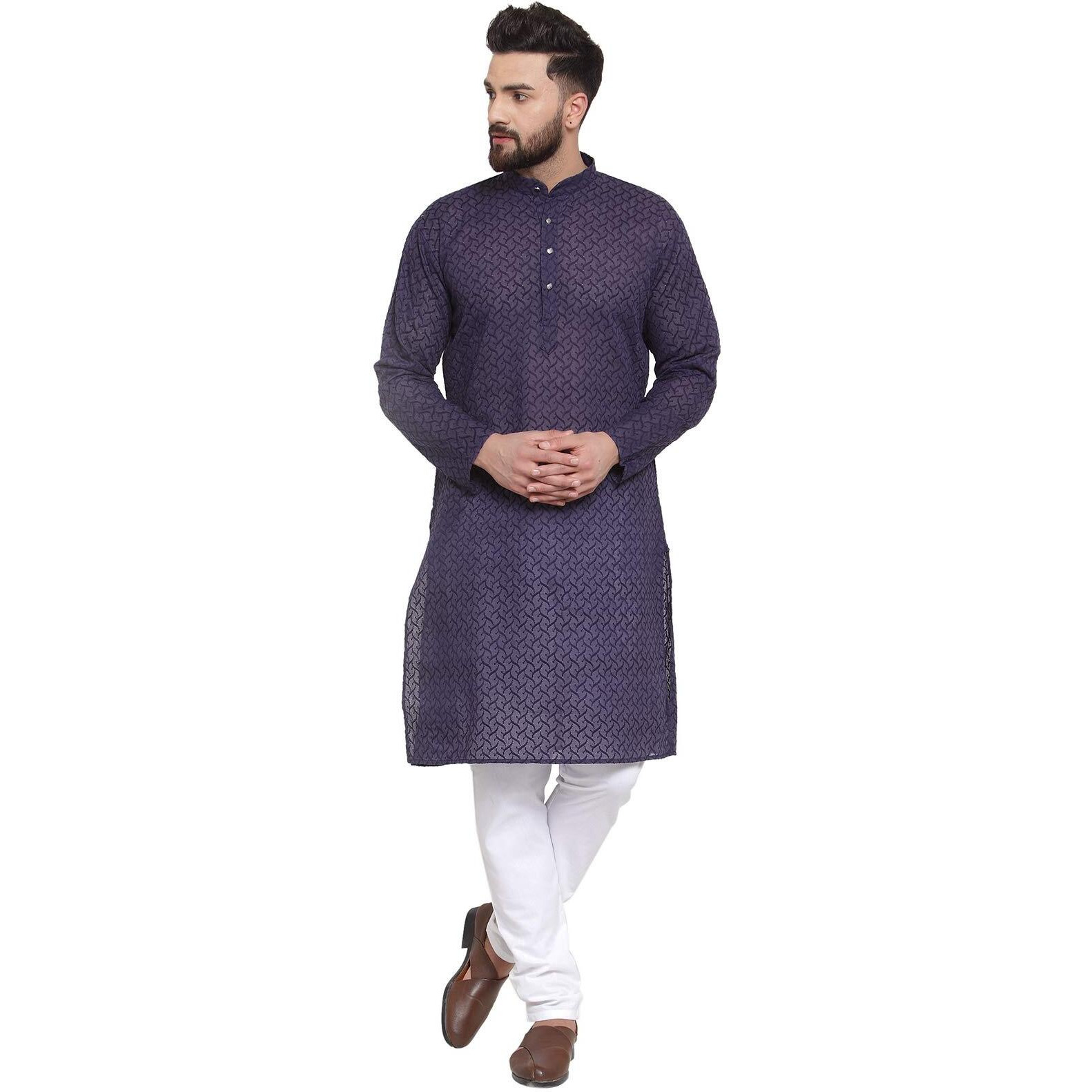 Jompers Men's Chicken Cotton Kurta Pyjama. (Navy, Xxl)