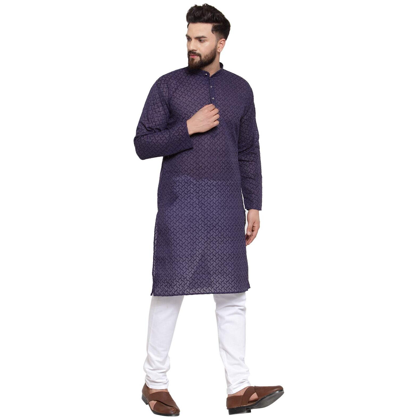 Jompers Men's Chicken Cotton Kurta Pyjama. (Navy, Xxl)
