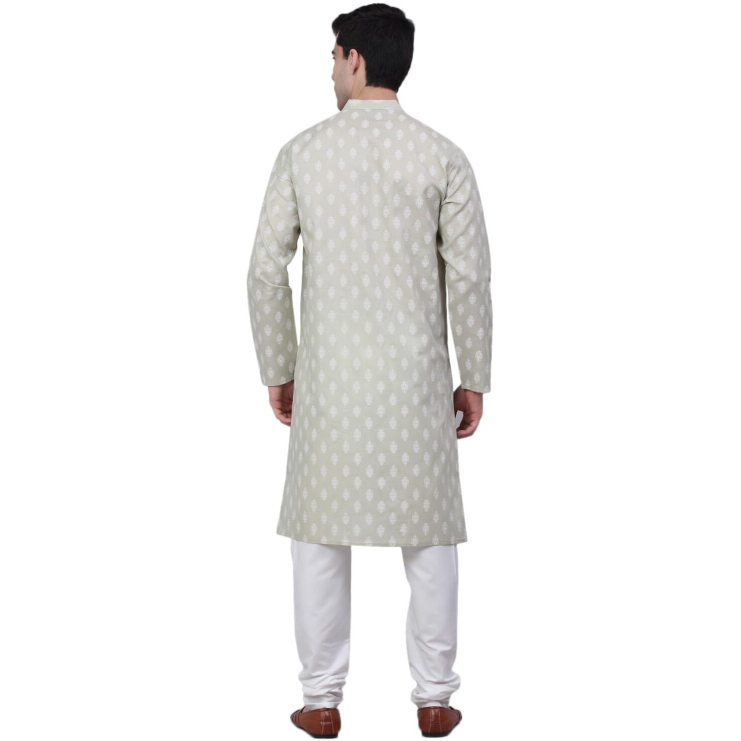 Jompers Men's Cotton Floral Printed Kurta Pyjama Set (Grey, Xxl)