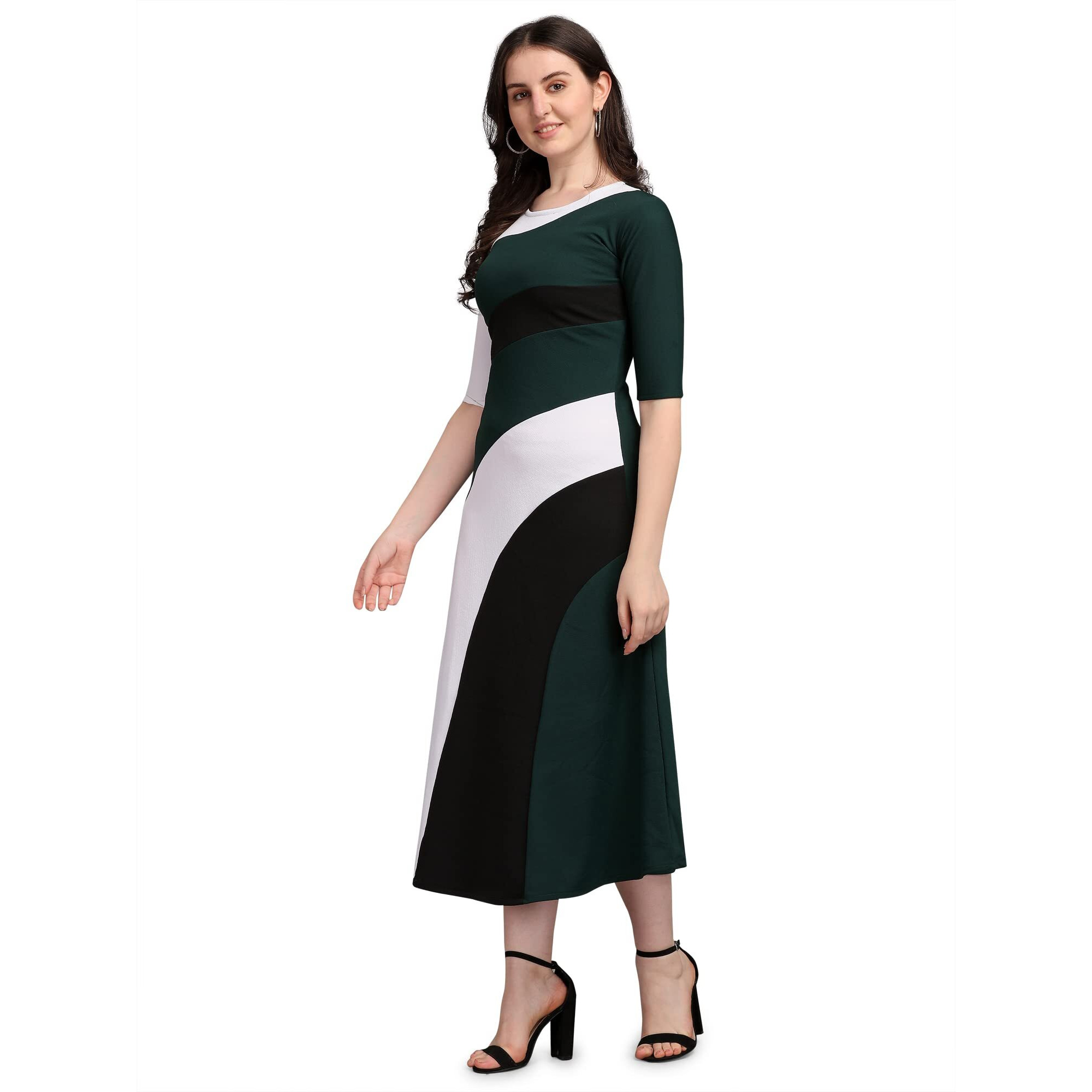 Purvaja Women's Corduroy Fit And Flare Maxi Dress (Lucy-540-Wh-Gn-Xxl_White