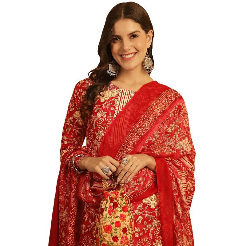 Pinkmint Women's Kurta Set Ll Cotton Printed Ethnic Set Ll Dupatta Set Ll Suit Set