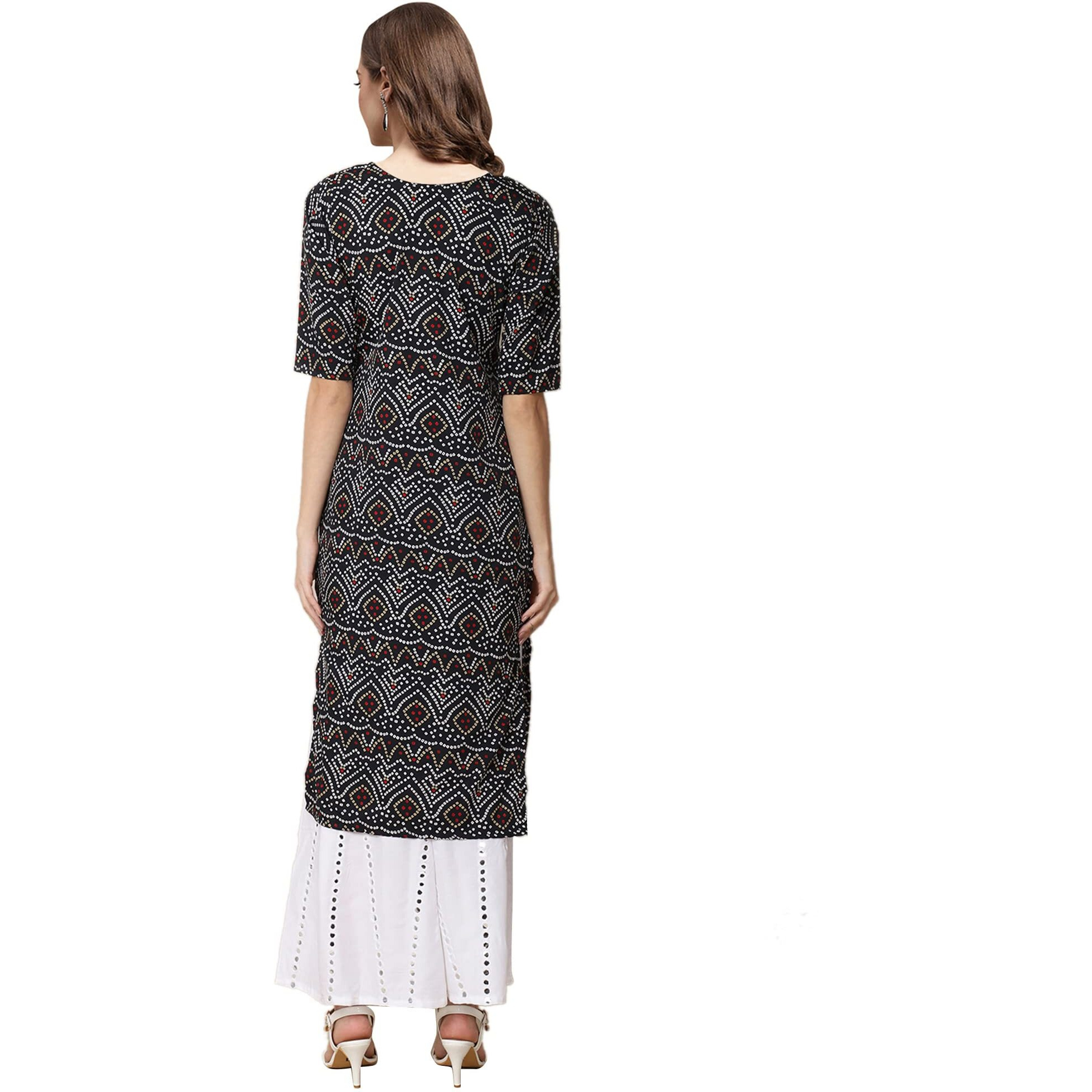 Pinkmint Women's Crepe Digital Print Straight Kurta [Pack Of 5](Sv-378-373-357-354-350-L)