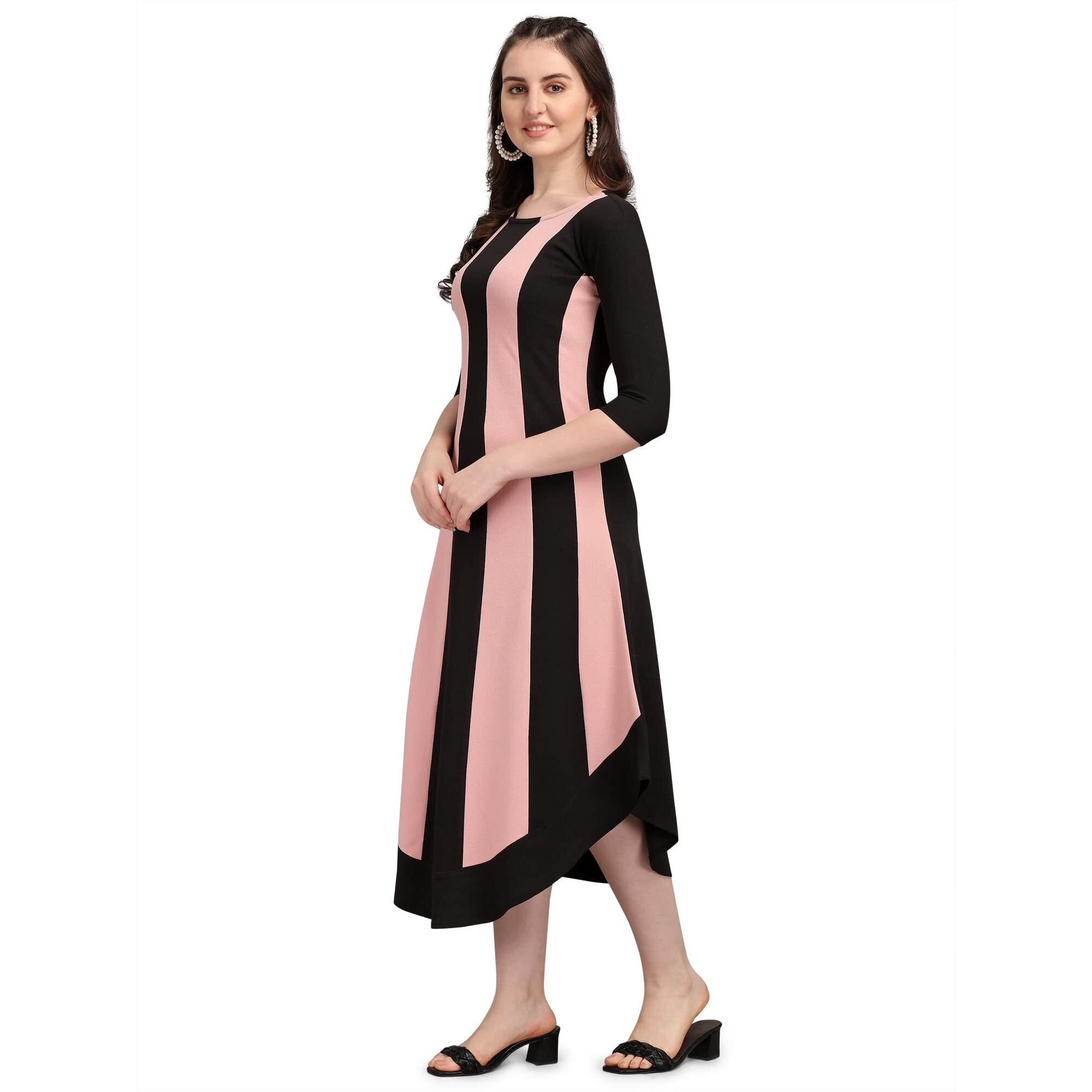 Purvaja Women's Corduroy Empire Waist Maxi Dress (Lucy-522-Pe-Bl-L_Peach